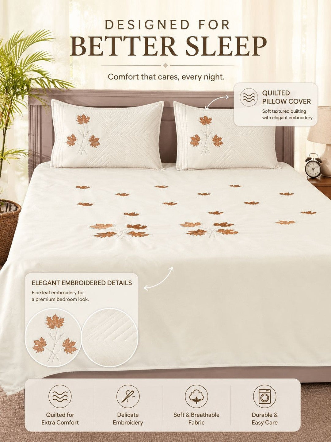 Cream-coloured bedsheet